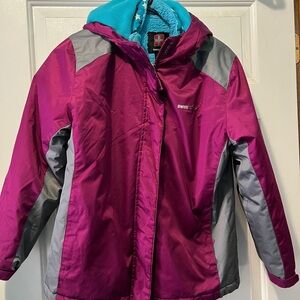 Swiss Tech Kids' Magenta and Gray Puffer Winter Snow Coat